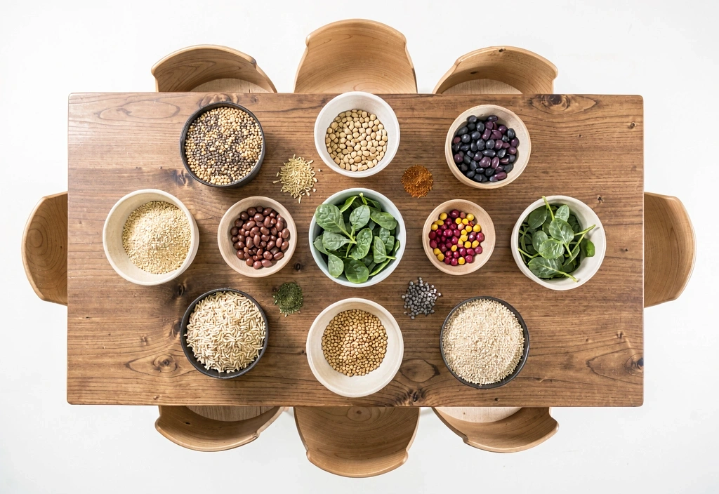 Composición de granos y vegetales